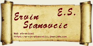 Ervin Stanovčić vizit kartica